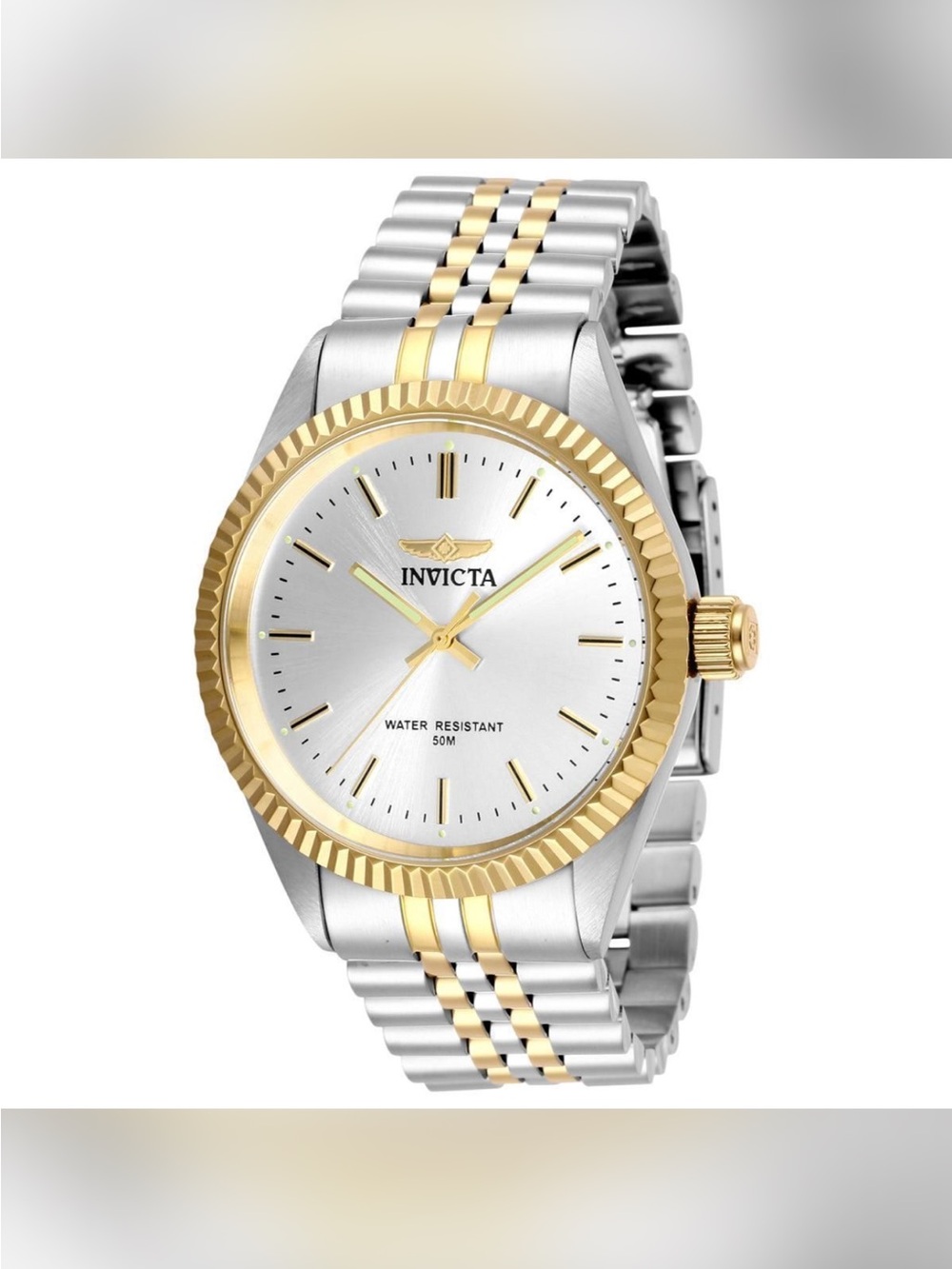 Invicta Two-Tone Quartz Silver and Gold Men’s Bracelet Watch (NWT in box)